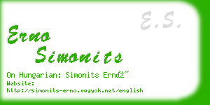 erno simonits business card